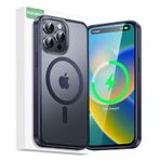 Rocoren iPhone 15 Pro Max için Manyetik Kılıf, Magsafe için, 2023 Yükseltme Oleofbik Kaplama, Askeri Sınıf Darbeye Dayanıklı Tampon, Öncüler Manyetik İnce Kapak - Mat Şeffaf Mavi