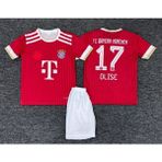 Rodak Spor Olise 17 Bayern Münih Yeni Sezon 2026/27 Sezon Şortlu Çocuk Forması - 10 - 11 Yaş - Kırmızı