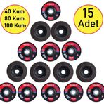 Rodex 15 Parça Flap Disk Avuç İçi Taşlama Zımpara Karma Seti