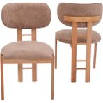 Rodi Ahşap Boyalı Yemek Sandalyesi 2 Li Set - Ceviz