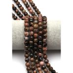 Rodonit Doğal Taş Dizi 8 Mm Fasetli Küre Kesim - Dz-0814