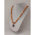 Rodonit Taşlı Rudraksha Tohum Kolye Dolama Bileklik 8mm 49708
