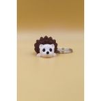 Rodopiva Örgü Desenli Kirpi Anahtarlık (Plastik) - Çok Renkli - 3,5cm x 3,5cm