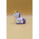 Rodopiva Örgü Desenli Mor Kuyruk Unicorn Anahtarlık 3D Baskı Tasarım Çok Renkli Plastik Figür - 4,5cm x 4,5cm