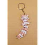 Rodopiva Uzun Kuyruk Serisi Kedi Figürlü Hareketli Anahtarlık (Büyük BOY-12CM) - Çanta Süsü Charm - Çok Renkli - 13cm x 4cm