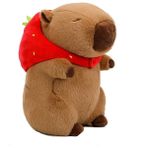 Rodrigo Berlin Kapibala Çilek Şapka Capibara Yaratıcı Bebek Çocuk Karikatür Peluş Oyuncak (Yurt Dışından) - Kahverengi - Beyaz