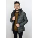 Rodrigo Fistan Store Erkek Hakim Yaka Spor Kesim Rahat Kalıp Kapüşonlu Fermuarlı Kışlık Mont - Haki Yeşil