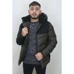 Rodrigo Fistan Store Erkek Hakim Yaka Spor Kesim Rahat Kalıp Kapüşonlu Kışlık Şişme Mont - Haki Yeşil