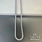 Rodyum 3 Mm Zirkon Taşlı Pirinç Kolyeler 40+5 Cm Uzatma Payı - Kl0078