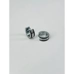 Rodyum Ve Siyah Çelik Erkek Küpe Çap (9 Mm) Kalınlık (5 Mm) - Ekp0009