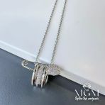 Rodyum Zirkon Taşlı Zincir Çelik Uç Kısmı Pirinç Kolyeler 40 + 5 Cm Uzatma Payı - Kl0145