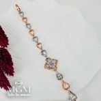 Rodyum+Rose Zirkon Taşlı Pirinç Bileklikler 19 Cm - Kbl0054