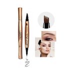 Roesia Rose Cosmetics Çift Taraflı Kalıcı Kaş Kalemi & Kalem Eyeliner Kahverengi