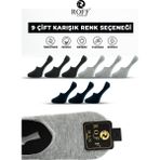 Roff Çorap Pamuklu Erkek Babet Çorap Dikişsiz Görünmez Kaydırmaz Silikonlu 9’lu Paket - 40 - 44 - Lacivert - Antrasit - Gri