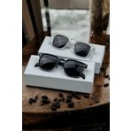 Roger Bacon İkili Set Vintage Siyah-şeffaf Güneş Gözlüğü Erkek Güneş Gözlüğü Kadın Güneş Gözlüğü