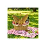 Roichil 2 Kapaklı Oval Plastik Rattan Piknik Sepeti