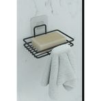 Roichil Yapışkanlı Sabunluk Banyo Mutfak Lavabo Metal Katı Sabunluk Siyah