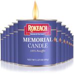Rokeach 24 Saat Mumlar, Yahrzeit Anma Mum, Teneke Mumlar (12'li Paket) | Yom Kippur Mumlar | Acil Durum Mumları, Kesintiler, Fırtınalar ve Kasırgalar için Mükemmel