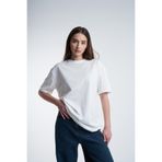 Rokeby Premium Kalite Pamuk Penye - Oversize Kadın Tişört – Yazlık Boyfriend – Beyaz Basic T-shirt