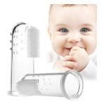 Rokko Baby Parmak Silikon Bebek 1 Adet Şeffaf Diş Kaşıyıcı Fırçası Diş Fırçası Özel Kabında