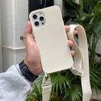 Rokmym Cep telefonu zinciri kılıf iPhone 13 ile uyumlu naylon omuz askısı yumuşak silikon cep telefonu kılıfı şık bant kordonlu asmak için koruyucu kılıf Case Cover iPhone 13 için. (iPhone 13 Pro Max,