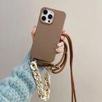 Rokmym iPhone 11 Pro Max için kılıf, kordon kolye, cep telefonu kolyeleri, halat kılıf, bileklik, darbeye dayanıklı, yumuşak silikon TPU tampon kılıf, iPhone 11 Pro Max için, kahverengi