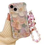 Rokmym iPhone 11 Pro Max ile uyumlu kılıf, vintage yağlı boya resim, çiçek cep telefonu kılıfı, boncuklu, bileklik, dalgalar, çerçeve şekli, silikon koruyucu kılıf, ultra ince, darbeye dayanıklı