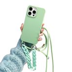Rokmym iPhone 12 Pro Max için cep telefonu zinciri kılıf kayışlı cep telefonu kılıfı naylon omuz askısı TPU silikon kapak şık bant kordon asmak için koruyucu kılıf Case Cover iPhone 12 Pro Max için
