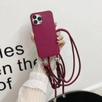 Rokmym iPhone 13 için kılıf, kordon kolye kılıfı, cep telefonu kolyeleri, halat kılıf, kordonlu kılıf, darbeye dayanıklı, yumuşak silikon TPU tampon kılıf iPhone 13, şarap kırmızı
