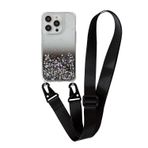 Rokmym iPhone 13 için parıltılı cep telefonu zinciri kılıf naylon omuz askısı kolye şeffaf cep telefonu kılıfı şık bant kordon asmak için koruyucu kılıf Case Cover iPhone 13 için