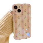 Rokmym iPhone 14 Pro Max için kılıf, sevimli renkli, vintage, yağlı boya, çiçek desenli, cep telefonu kılıfı, parlak, kıvırcık dalgalı çerçeve, yumuşak TPU darbeye dayanıklı koruyucu kılıf, iPhone 14