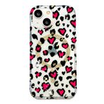 Rokmym iPhone 15 Plus ile uyumlu kılıf şeffaf ince cep telefonu kılıfı estetik leopar desenli tasarım kız çocuk kılıfı silikon darbeye dayanıklı çizilmez koruyucu kılıf kapak iPhone 15 Plus için, gül