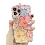 Rokmym iPhone 15 Plus ile uyumlu kılıf, vintage yağlı boya resim, çiçek cep telefonu kılıfı, dalgalı çerçeve şekli, TPU yumuşak silikon koruyucu kılıf, ultra ince, çizilmez, darbeye dayanıklı kılıf,