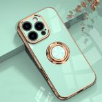 Rokmym Manyetik kılıf, iPhone 16 Pro Max ile uyumlu, yumuşak silikon cep telefonu kılıfı, 360 derece halka ayaklı, Mag-Safe araç tutucu, metal çerçeve, kapak, iPhone 16 Pro Max için, açık cam göbeği