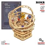 ROKR AMK51 Müzik Kutusu Starry Night Music Box DIY Mechanical 3D Wooden Puzzle Maket Model Seti 3D Model Kit Ahşap Maket