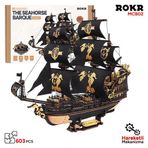 ROKR MCB02 Yelkenli Gemi (The Seahorse Barque) DIY Minyatür Maket Model Seti Ahşap 3D Wooden Puzzle ModelKit Ahşap Maket