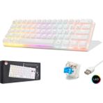Rol Blue Switch Mini Rainbow Oyun Klavyesi Gaming Mekanik 62 Tuşlu 12 Rgb LED USB Kablosu - Beyaz