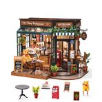 Rolife DIY minyatür ev kiti çakırkeyif restoran-Model kitleri minyatür bebek ev kiti yetişkinler için Mini ev ev masası kitaplık dekorasyon fikri