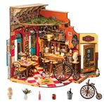 Rolife Yetişkinler için DIY Minyatür Ev Seti, Mini Ahşap Bebek Evi Seti, Küçük Ev Diorama Yapı Kitleri - Gençler Çocuklar için Doğum Günü Noel El Sanatları Hobileri Hediyesi (Şerefe Bar ve Yemek)