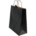 Roll-Up Büküm Saplı Kraft Kağıt Karton Hediyelik Çanta Poşet Torba - Siyah -25X31 Cm.-25 Adetlik 4 Paket