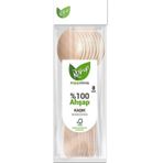 Roll-Up Doğaya Dönüş Ekolojik Doğal %100 Ahşap Kaşık - Kalınlık : 1.8 Mm - 16 Cm. - 8'Li 3 Paket