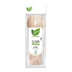 Roll-up Doğaya Dönüş Ekolojik Doğal %100 Ahşap Kaşık - Kalınlık : 1.8 Mm - 16 Cm. - 8'li Paket Ahşap