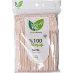 Roll-Up Doğaya Dönüş Ekolojik Doğal Doğa Dostu %100 Ahşap Çatal - 16 Cm. - 50'Li 3 Paket