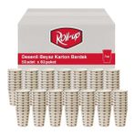 Roll-Up Karton Bardak 7 Oz Desenli Beyaz 3000 Adet