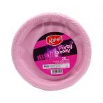 Roll-Up Kullan At Renkli Pembe Parti Davet Plastik Tabak - 22 Cm. - 25 Adetlik Paket
