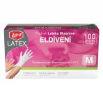 Roll-Up Pudralı Lateks Muayene Eldiven M 100'Lü (5'Li Paket)