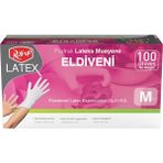 Roll-Up Pudralı Lateks Muayene Eldiven M 100'Lü (8'Li Paket)