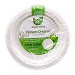 Roll-Up Roll-up Nature Ekolojik Karton Kağıt Parti Tek Kullanımlık Tabak - 22 Cm. - 25 Adetlik 1 Paket Beyaz