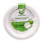 Roll-Up Roll-up Nature Ekolojik Karton Kağıt Parti Tek Kullanımlık Tabak - 22 Cm. - 50 Adetlik 1 Paket Beyaz