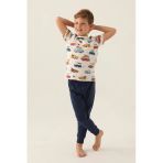 Roly Poly 3358 Pamuklu Kısa Kollu Erkek Çocuk Pijama Takımı